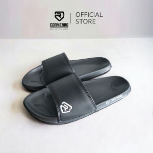 Promo Sandal Slop Murah Side Logo Hitam CONVERRO SERIES  Sendal Selop Distro Pria Wanita Sendal Slop Pria Sendal Slip On Pria Sendal Slide Pria