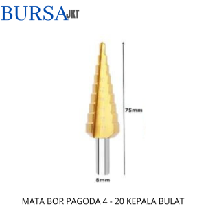 MATA BOR HSS PAGODA TITANIUM COATED DRILL BIT STEP KEPALA BULAT