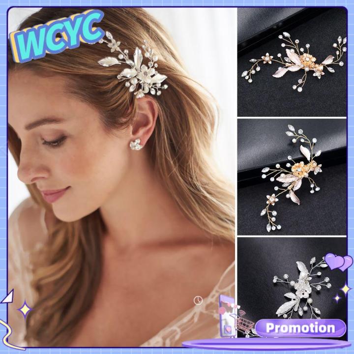 PC Hair clip Gold/Silver Rhinestone Alloy Flower Hair Pins for