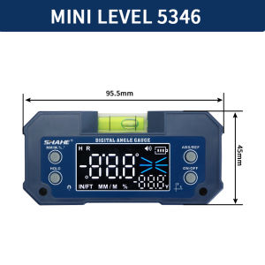 SHAHE MINI Level Gauge Inclinometer Rechargable Angle Protractor Dual Axis Digital Angle Finder With Level bubble