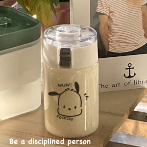 Christmas Gift Halloween Sanrio Kawaii Pochacco Water Cup Student Cartoon Portable 550ML Straw Plastic Sports Water Bottle Office Milk Coffee Cup Gift