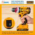 Máy khoan búa dùng pin không chổi than INGCO 20V hai tốc độ kèm pin sạc và phụ kiện máy khoan pin cầm tay điều chỉnh 2 tốc độ - khoan búa. 