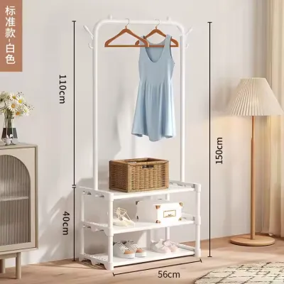 RL 3Layer Multi-Layer Combination Shoe and Bag Rack Rotating Simple Cloth Hanger Rack With Wheels COD