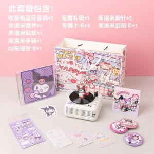【Cute 77】Sanrio Character DIY Bluetooth Smart Speaker Alarm Clock 2-in-1 Kuromi Hello Kitty Cinnamoroll Melody Pochacco Pom Pom Purin Super Cute Retro HD Stereo Sound Quality Birthday Gift