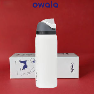 Penhao store OwalFreeSip Insulated Stainless Steel Water Bottle 24oz 32oz Leakproof Push Button Lid Built-In Straw SpTumbler For Outdoor Gym Travel