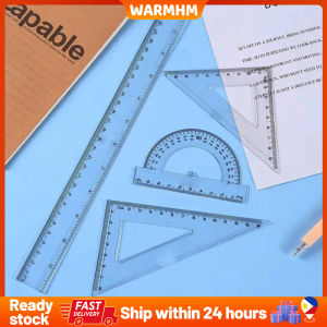 4PCS 4 in 1 Plastic Transparent Ruler Set 30CM School Math Measuring Tool Education Tool kid School Stationery Supplies