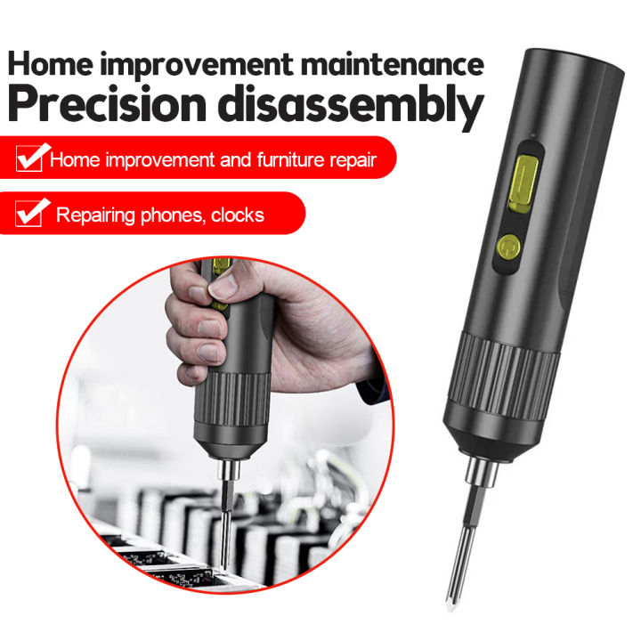 4V Cordless Electric Screwdriver Kit USB Rechargeable Lithium-ion Battery  Screwdriver Drill Bit Electric Screwdriver Rechargeable Household Mini