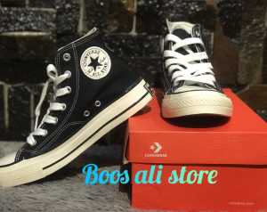 Sepatu Converse 70s High Black White Egret Premium Quality / CONVERSE 70S BLACK WHITE LAMINATING GLOSSY / TERLARIS SEPATU CONVERSE CASUAL ALLSTAR 70S BOOTS HIGH BLACK N WHITE GRADE PREMIUM / Boos ali store / CONVERSE 70S BLACK WHITE LAMINATING GLOSSY /
