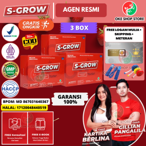 Peninggi Badan S GROW Susu Suplemen Herbal Vitamin Penambah Tinggi Badan Remaja Dewasa Paket A4