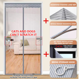 Mosquito Proof Door Curtain Full Magnetic Diamond Mesh Screen Door Household Non Perforated Insect Proof Encrypted Mesh Partition Curtain