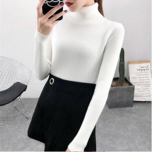 OUTFIT RAJUT Baju atasan Wanita Fretty Turtleneck Lengan panjang Motip Sweater