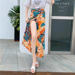 Summer Beach Skirt Bohemian Challis Wrap Around Skirt / Swimsuit Cover Up