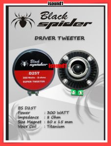 TWEETER TWITER TWETER DRIVER BLACK SPIDER D25T 300 WATT ORIGINAL BLACKSPIDER D 25 T