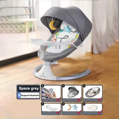 Playpark Electric Rocking Chair for Baby Swing Rocker Cradle Adjustable Smart RockingChair with Bluetooth