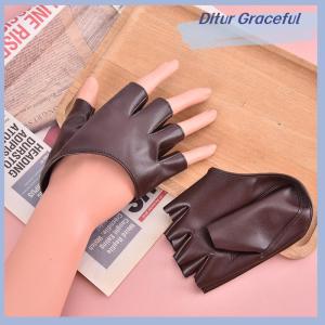 Ditur Pu Leather Fingerless Glove For Goth Punk Rock Lolita Harajuku Stage Party