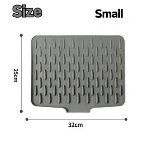 Silicone Dish Drying Mat for Kitchen Counter | Non-Slip Silicone Drying Mat | With Drain Lip
