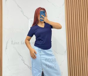 koas vneck oval lengan pendek / koas tshirt polos v neck 6038