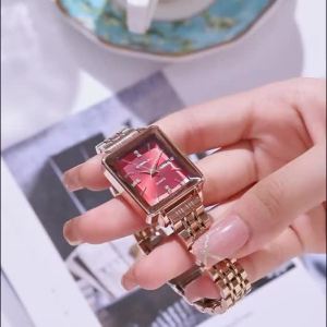FCCrrju nữ không thấm nước Đồng hồ thạch anh thép không gỉ ăn mặc Vòng đeo tay của phụ nữ Đồng hồ đeo tay vuông