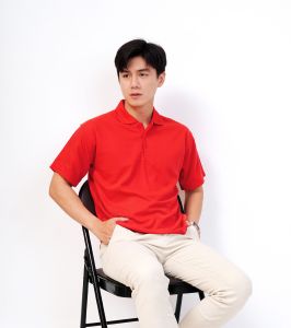 kaos kerah lengan pendek merah polos 100% katun - kaos kerah pria polos merah lengan pendek - Kaos Kerah Merah - kaos kerah merah - kaos kerah pria - kaos kerah polos