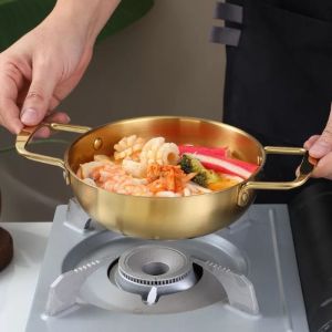 Brightbling Korean Stainless Steel Cooking Pot Seafood Double Ear Pot Instant Noodle Pot Seafood Pot Soup Pot