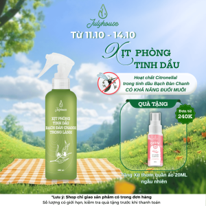 Bình xịt Phòng tinh dầu Hương Bạch Đàn Chanh 280ml JULYHOUSE công dụng khử mùi hiệu quả