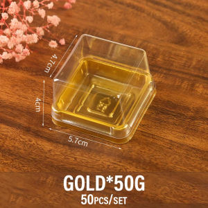 50pcs Clear Mini Mooncake Tray With Lids Wedding Individual Cupcake Box For Wedding Birthday Party
