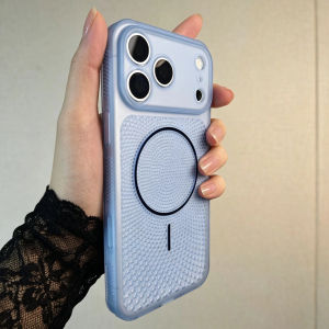 Summer Cooling Mesh Hole Breathable Case For iPhone 17 16 15 14 13 Pro Max Heat Dissipation Shockproof Ultra Thin Armor PC Cover