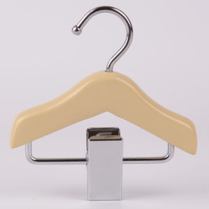 JustLiving 1Pc Colorful Wooden Kids Hangers Childrens Hangers with Clips Solid Wood Mini Hanger for Pet Clothes Dog Clothing Hanger with Clip for Pet Accessories