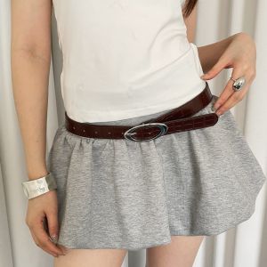 CANICECA Simple Design Womens Belt Red Black Luxury Jeans Belt Stylish Casual Lychee Pattern Waist Belt Dress