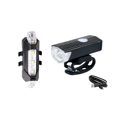 Lampu Sepeda LED USB Rechargerable Anti Air Depan Belakang Set 3000 Lumens Senter Olahraga Outdoor