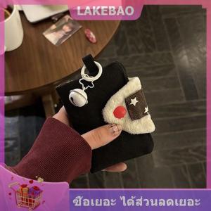 【LAKEBAO】 กระเป๋าใส่บัตรลายลูกบอลข้าวน่ารักกระเป๋าใส่เหรียญบัตรเงินผ้าใบแบบพกพาขนาดเล็กกระเป๋าเก็บของกระเป๋า ID