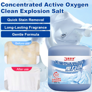🥳Hot Sale🥳Explosive Magic Oxygen Laundry Detergent Concentrated Stain Remover Clean Explosive Salt Laundry Stain Remover For Uniforms Color Revival Washing Booster Yellowing Removal Whitening Stain Remover Powder