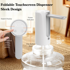 ELITEDEALSHUB Foldable Automatic Water USB Rechargeable Digital Display Water Bottle Dispenser Pump Protable 3-speed Adjustment Water Dispenser Household