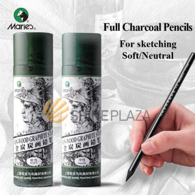 Maries Non-Wood Graphite Charcoal Pencil Sketch - Pensil Sketsa Arang Maries