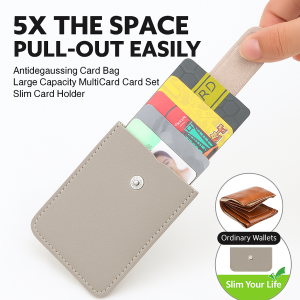 Anti Magnetic And Anti Theft Pull Out Card Holder Ultra Secure RFID Shielding Multiple Card Slots Large Capacity ID Card Storage Clip