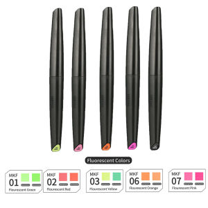 DSPIAE 12 Colors Water-based Soft Tipped Marker Pen Model Paint Kit Base Metallic Fluorescent Color for Gundam Model Painting DIY Tool Arts and Crafts