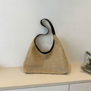 COD Alisa.Sonya Women Straw Woven Summer Beach Bag Tote Shoulder Handmade Weaving Handbag