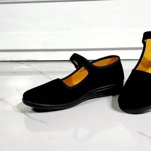 WomenS Cloth Shoes For Hotel Etiquette And Dance Polyurethane Flat Work Shoes For Middle-Aged And Elderly Mothers Black Generation One Cloth Shoes