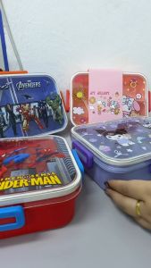 🔥Ready Stock🔥3 Compartment Kids Bento Lunch Box Cartoon Food Container With Spoon Portable School Meal Box
