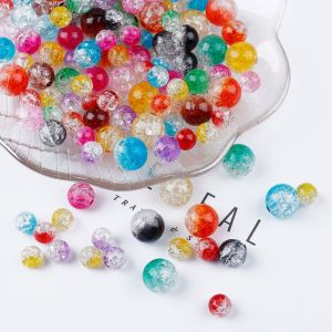 ลูกปัดอะคริลิกสองสี8มม. 10มม. 12มม. สําหรับทําเครื่องประดับ DIY สร้อยคอสร้อยข้อมือคู่