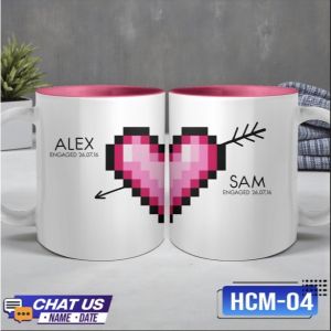 Transfer It Personalized Editable Name 11oz Ceramic Valentines Couple Matching Mug Gift Ideas