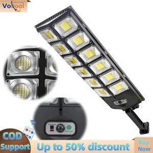 【Vodool Auto Center】 LED Dusk To Dawn Flood Light with Motion Sensor and Remote Waterproof Solar Flood Lamps for Yard Parking Lot Courtyards