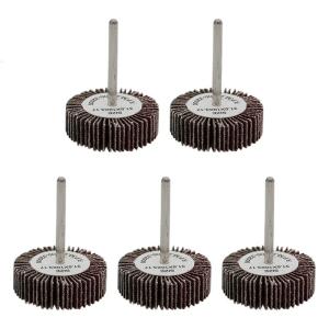Pack of 5pcs Professional 80 Grit Sanding Flap Wheels Discs 32mm Shank Surfaces Preparation Metal Polishing Use