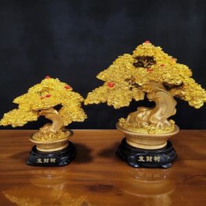 Cây Kim Tiền Phát Tài Phong Thủy - Tụ Bảo Chậu Vàng (Bột Đá Cao Cấp)
