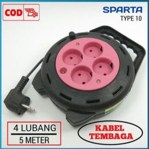 Sparta Kabel ROLL 5 METER Stop Kontak Listrik 4 Lubang Colokan Box Kabel