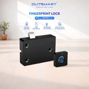 Bluetooth Drawer Lock Fingerprint Cabinet Drawer Lock Invisible Keyless Smart Security Phone Control Kunci Kabinet