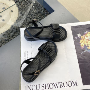 LHSunday สุดฮิต🔥รองเท้าแตะแฟชั่นผู้หญิง รองเท้าแตะรัดส้นแฟชั่น รองเท้าพื้นสูง รุ่นนี้มาพร้อมพื้นสูง1.5-2นิ้วใส่แล้วทรงสวยดูดี สายรัดส้นไม่ใหญ่เทอะทะงานวัสดุดีทนทาน มีให้เลือกถึง2สี 🎉