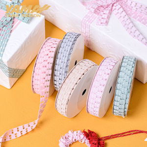 YAMA-Hollow Plaid Weaving Ribbon DIY Gift Box Packaging Flower Hair Accessories Decoration 16mm 10Yards/Roll