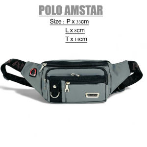 TAS SELEMPANG BAHU BISA PINGGANG WAISTBAG POLO AMSTAR BAHAN BIMO WATERPROOF