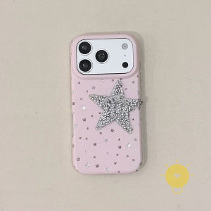 Phone Case For iPhone 17 Pro Max 16 15 TPU Star 3D Cover Classic Couple Korean Aesthetic